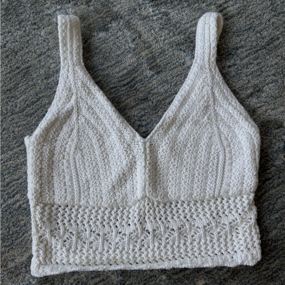 Hollister White Knit Tank Top